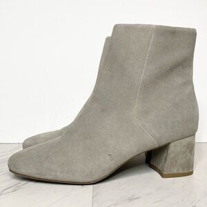 Blondo Etana Gray Suede Heeled Bootie 8 1/2